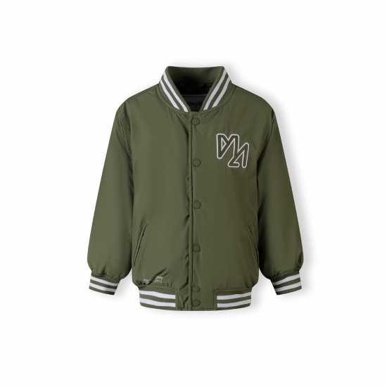 Boys Baseball Jacket Detachable Hood Embroidery Khaki  