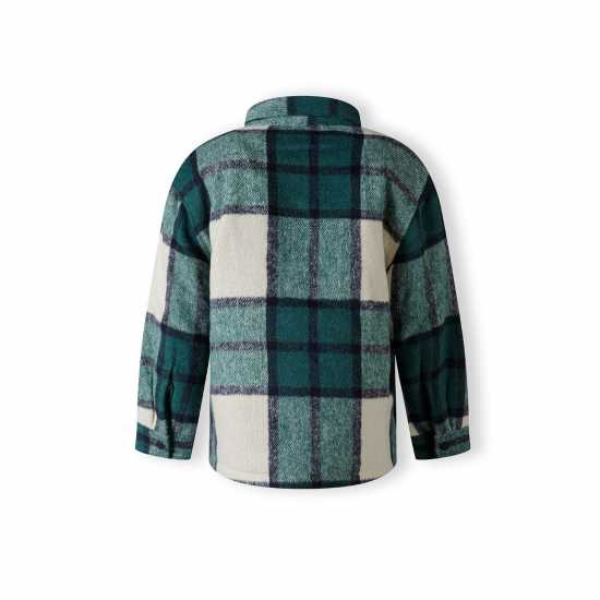 Boys Padded Shirt Jacket Wool Blend Green Boys Padded Shirt Jacket Wool Blend Green