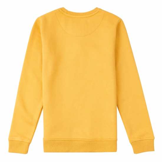 Блуза Обло Деколте Jack Wills Kids Script Crew Neck Sweatshirt Mineral Yellow Детски горнища и пуловери