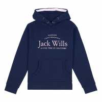 Jack Wills Kids Girls Logo Script Hoodie Navy Blazer Детски суитчъри и блузи с качулки