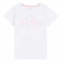 Jack Wills Kids Girls Forstal Logo Script T-Shirt Bright White Детски тениски и фланелки