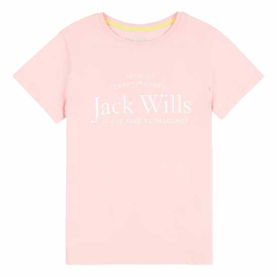 Jack Wills Kids Girls Forstal Logo Script T-Shirt Crystal Rose Детски тениски и фланелки
