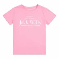Jack Wills Kids Girls Forstal Logo Script T-Shirt Sachet Pink Детски тениски и фланелки