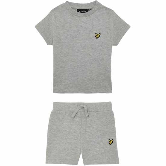 Lyle and Scott Lyle Tee Short Set In62 Grey Marl D24 Lyle And Scott Lyle Tee Short Set In62 Grey Marl D24
