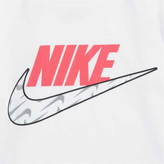Nike Long Sleeve Futura Tee Infant Girls White Детски тениски и фланелки