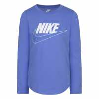 Nike Long Sleeve Futura Tee Infant Girls Polar Blue Детски тениски и фланелки
