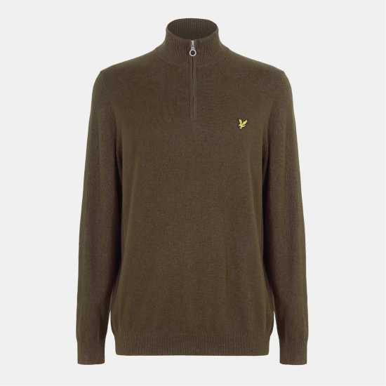 Lyle And Scott Пуловер С Цип Quarter-Zip Jumper Олива W485 Lyle And Scott Пуловер С Цип Quarter-Zip Jumper Олива W485