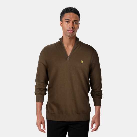 Lyle And Scott Пуловер С Цип Quarter-Zip Jumper Олива W485 Lyle And Scott Пуловер С Цип Quarter-Zip Jumper Олива W485