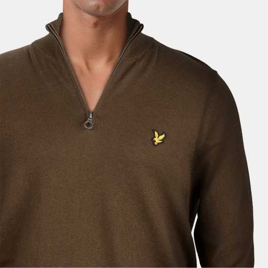 Lyle And Scott Пуловер С Цип Quarter-Zip Jumper Олива W485 Lyle And Scott Пуловер С Цип Quarter-Zip Jumper Олива W485