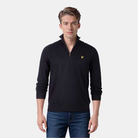 Lyle And Scott Пуловер С Цип Quarter-Zip Jumper Тъмно морско синьо Z271 Lyle And Scott Пуловер С Цип Quarter-Zip Jumper Тъмно морско синьо Z271