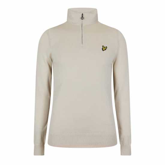 Lyle And Scott Пуловер С Цип Quarter-Zip Jumper Taupe W370 Lyle And Scott Пуловер С Цип Quarter-Zip Jumper Taupe W370