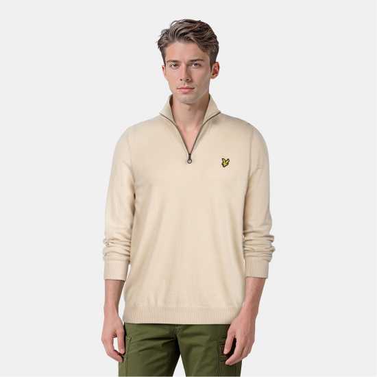 Lyle And Scott Пуловер С Цип Quarter-Zip Jumper Taupe W370 Lyle And Scott Пуловер С Цип Quarter-Zip Jumper Taupe W370