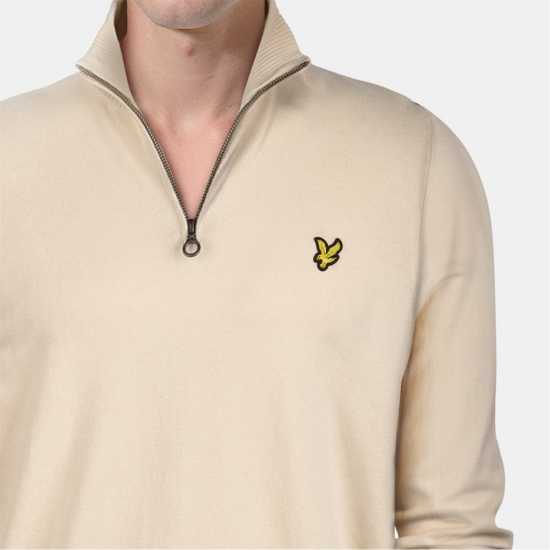 Lyle And Scott Пуловер С Цип Quarter-Zip Jumper Taupe W370 Lyle And Scott Пуловер С Цип Quarter-Zip Jumper Taupe W370