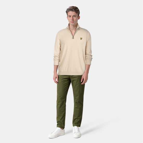 Lyle And Scott Пуловер С Цип Quarter-Zip Jumper Taupe W370 Lyle And Scott Пуловер С Цип Quarter-Zip Jumper Taupe W370