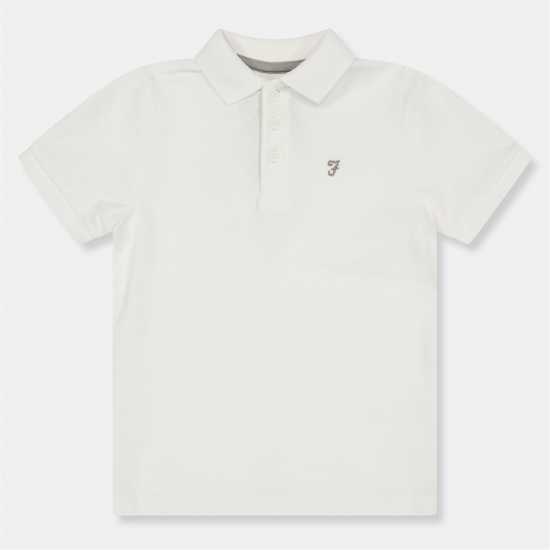 Блуза С Яка Farah Unisex Kids' Bugsworth Short Sleeve Polo Shirt White 