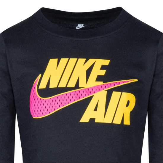 Nike Тениска Long Sleeve T Shirt Black Детски тениски и фланелки