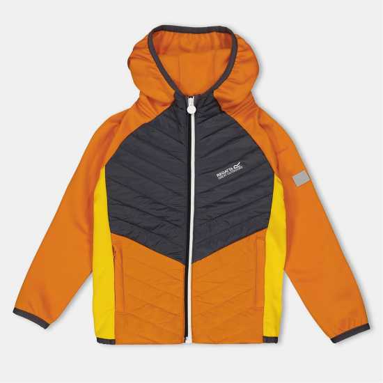 Kids' Heavyweight Puffer Jacket Оранжево/Светло сиво 