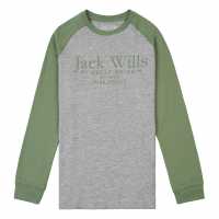 Jack Wills Established Logo T-Shirt Grey Heather Детски тениски и фланелки