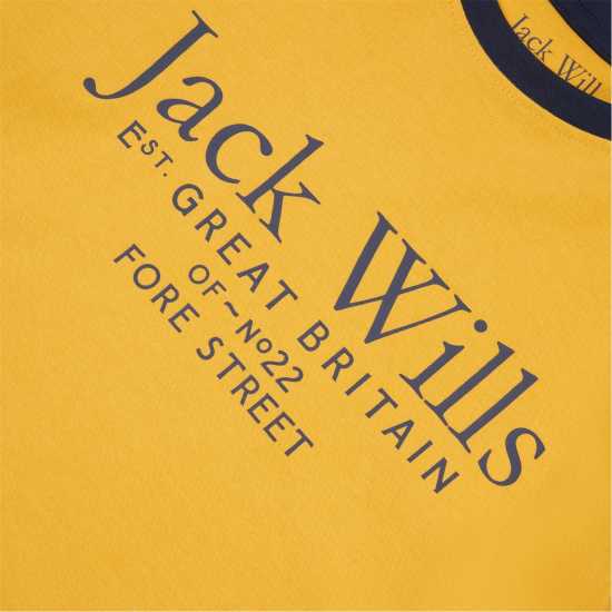 Jack Wills Established Logo T-Shirt Mineral Yellow Детски тениски и фланелки