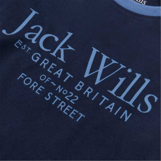 Jack Wills Established Logo T-Shirt Navy Blazer Детски тениски и фланелки
