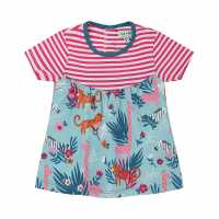 Fabric Mix A-Line Dress  