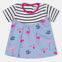 Fabric Mix A-Line Dress  