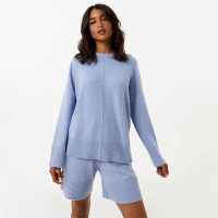 Блуза С Обло Деколте Jack Wills Knit Crew Neck Jumper Soft Blue Дамски пуловери и жилетки
