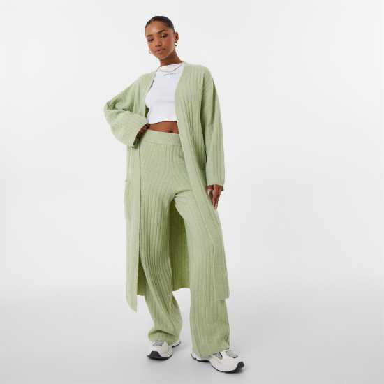 Jack Wills Knit Rib Trouser Laurel Green Дамски пуловери и жилетки