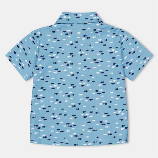 Десенирани Шорти Lilly And Sid Fish Print Short-Sleeve Patterned Shirt  