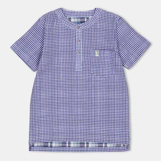 Lilly And Sid Kids' Reversible Check Short-Sleeve Patterned Shirt  