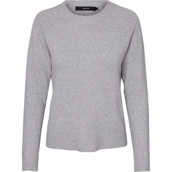 Vero Moda Плетен Пуловер Knitted Pullover Светло сива меланж Дамски пуловери и жилетки
