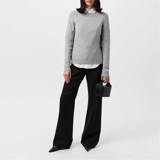 Vero Moda Плетен Пуловер Knitted Pullover Светло сива меланж Дамски пуловери и жилетки