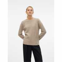 Дамски пуловери и жилетки Vero Moda Плетен Пуловер Knitted Pullover Сепия Тон Vero Moda Плетен Пуловер Knitted Pullover Сепия Тон Дамски пуловери и жилетки