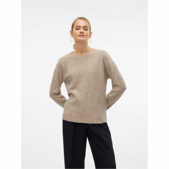 Дамски пуловери и жилетки Vero Moda Плетен Пуловер Knitted Pullover Сепия Тон Vero Moda Плетен Пуловер Knitted Pullover Сепия Тон Дамски пуловери и жилетки