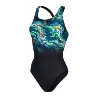Speedo Training Power Back Swimsuit Black/Blue Дамски бански