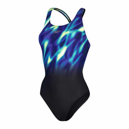 Speedo Training Power Back Swimsuit Blk/Blu/Aqm/Zst Дамски бански