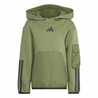 Adidas Kids' Utility Over-The-Head Hoodie Khaki 