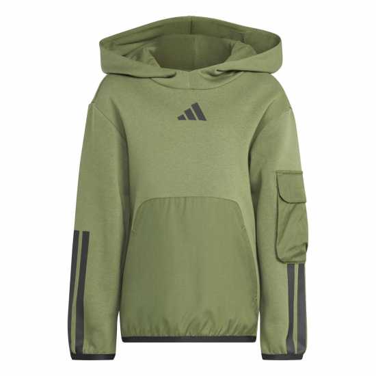 Adidas Kids' Utility Over-The-Head Hoodie Khaki Adidas Kids' Utility Over-The-Head Hoodie Khaki