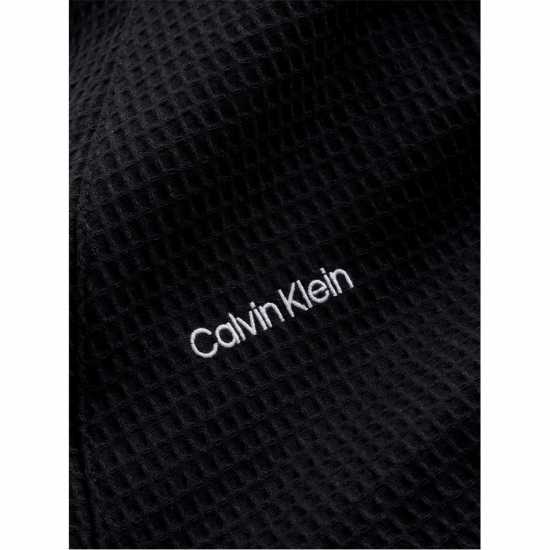 Calvin Klein Logo Embroidered Texture Bathrobe Black UB1 Мъжки пижами