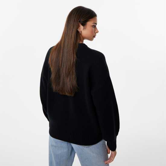 Jack Wills Knit Crew Черно Дамски пуловери и жилетки