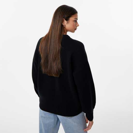 Jack Wills Knit Crew Black Дамски пуловери и жилетки