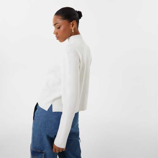 Jack Wills Mock Neck Jumper Винтажно бяло Дамски пуловери и жилетки