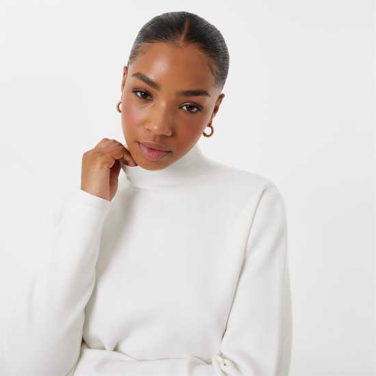Jack Wills Mock Neck Jumper Винтажно бяло Дамски пуловери и жилетки