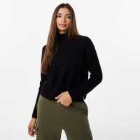 Jack Wills Mock Neck Jumper Черно Дамски пуловери и жилетки