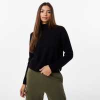 Jack Wills Mock Neck Jumper Black Дамски пуловери и жилетки