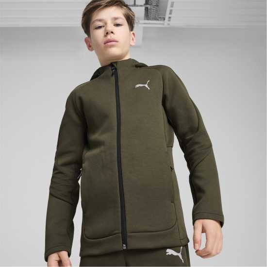 Puma Evostripe Fz Hoodie Dk B Hoody Unisex Kids Dark Olive Puma Evostripe Fz Hoodie Dk B Hoody Unisex Kids Dark Olive