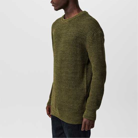 Firetrap Classic Crew Neck Knitwear Men Хаки Мъжки пуловери и жилетки