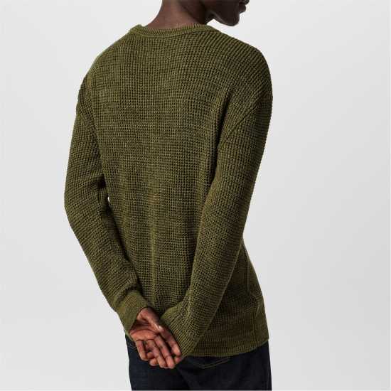 Firetrap Classic Crew Neck Knitwear Men Хаки Мъжки пуловери и жилетки