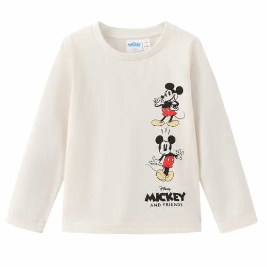 Детско облекло с герои Character Infant Long Sleeve T-Shirt Mickey Character Infant Long Sleeve T-Shirt Mickey Детско облекло с герои
