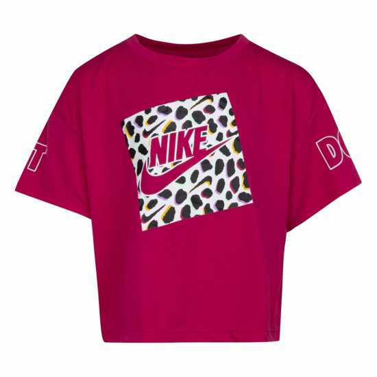 Nike Graphic Leopard Boxy T-Shirt Infants Rush pink Детски тениски и фланелки